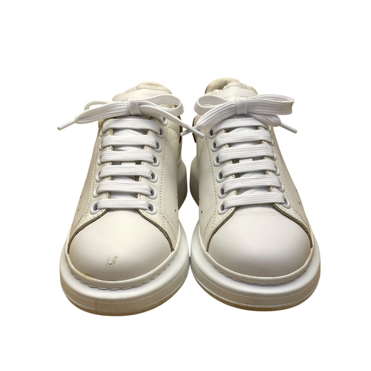 Alexander McQueen Women’s White & Gold Leather Platform Sneaker Size 7US