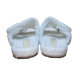 Revitalign Women’s White Fuzzy Comfortable Double Straps Slide Sandals Size 9.5B