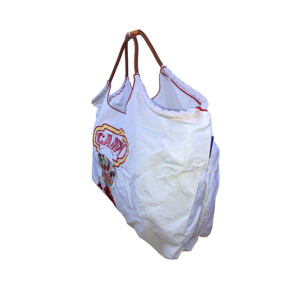 Ball & Chain Women’s White & Red Candy Embroidered Gumball Machine Satchel Bag