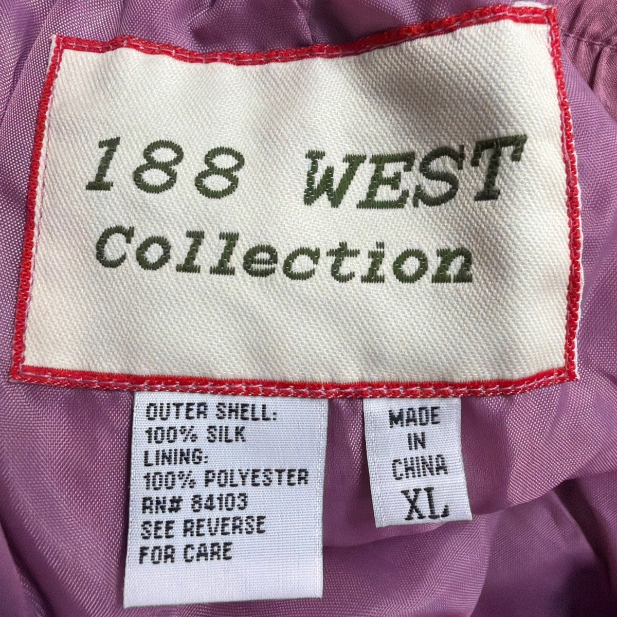 188 West Collection Unisex Pink Multicolor Silk Tracksuit Retro Style Size  XL