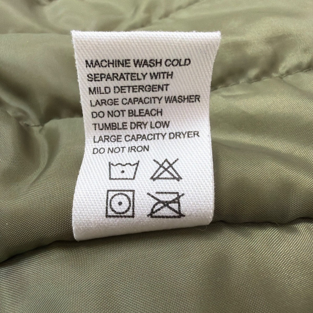 U.S. Army Mens Olive Nylon Bomber Jacket Lightweight Warm Ribbed Cuffs Pockets L