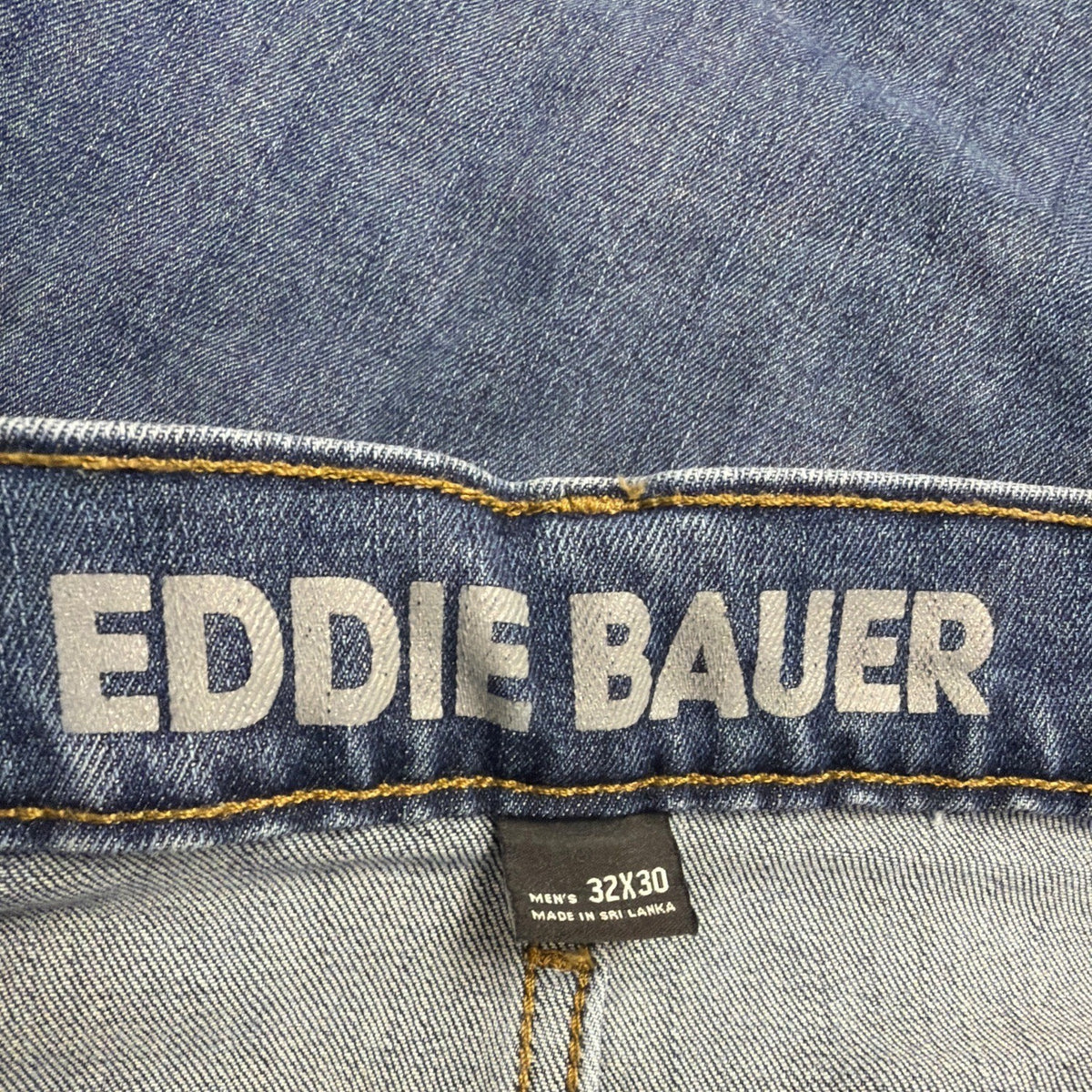 Eddie Bauer Mens Blue Cotton Blend Straight Fit Stretch Denim Jeans Sz 32X30