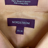 Nordstrom Mens Yellow Cotton Long Sleeve Button-Up Shirt With Pocket Size 17 1/2