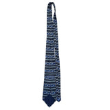 David Taylor Mens Geometric Patterned Blue & Gray Polyester Necktie