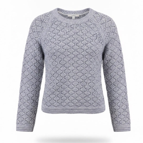 Loft Womens Blue/White Sweater Diamond Knit Pattern Size L