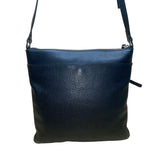 Halogen Women’s Black Pebbled Leather Adjustable Strap Crossbody Bag With Tassel