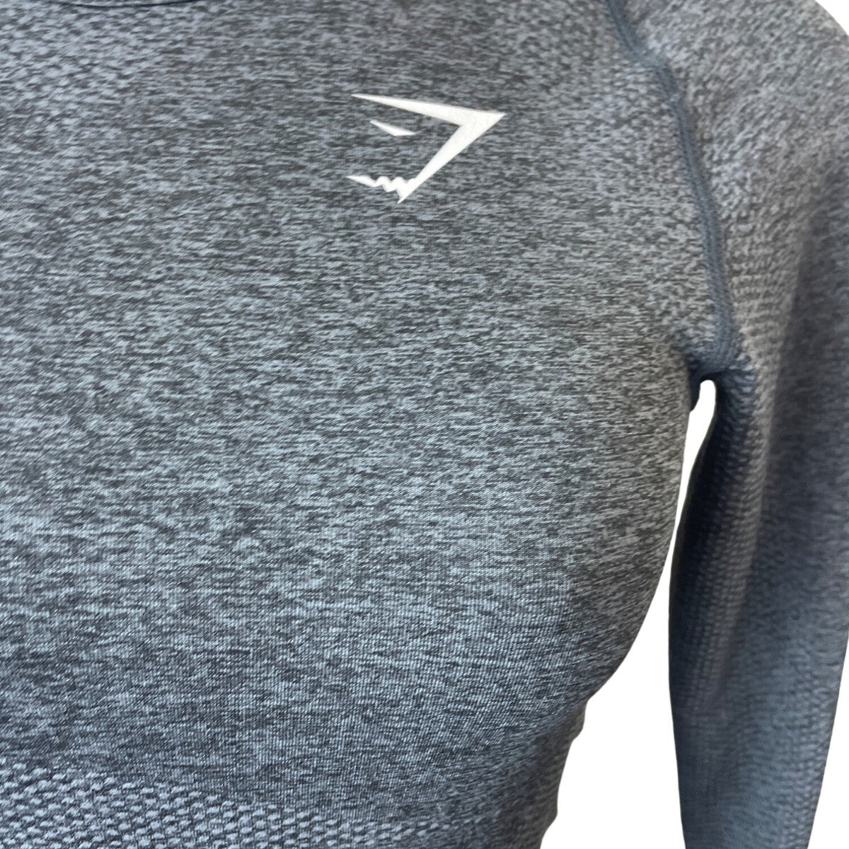 Gym Shark Women's Grey Stretchable Gym Running Long Sleeve Shirt Sz M