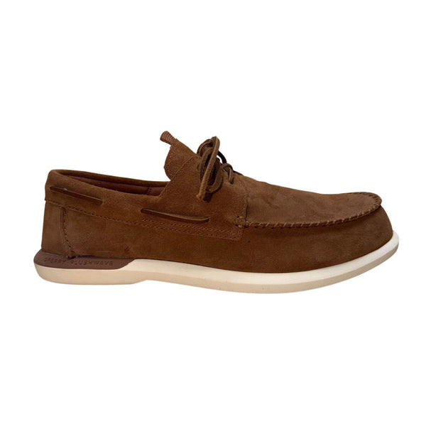 Sperry Men’s Brown Suede Slip-On Plushwave Stitched Moc Toe Boat Shoes Size 10