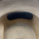 Eric Javits Womens Natural & Black Squishee Straw Sun Hat Adjustable Band OS