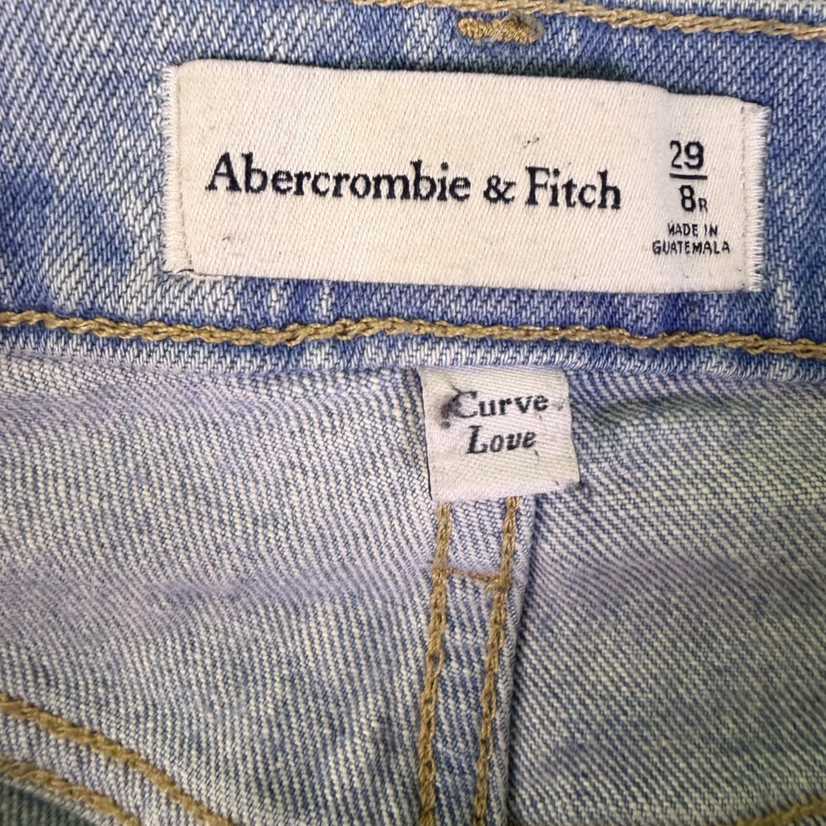 Abercrombie & Fitch Womens Light Wash Denim Carpenter Jeans Curve Love Sz 29