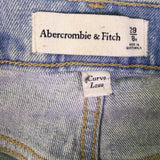 Abercrombie & Fitch Womens Light Wash Denim Carpenter Jeans Curve Love Sz 29