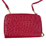 Lorenzi Women’s Cherry Red Leather Evening Bag with Gold Details Sz S