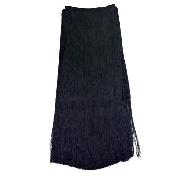 Cynthia Rowley Womens Black Fringe Maxi Skirt Flowy Elegant Party Wear Size 2