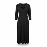 Lane Bryant Womens Black Midi Dress With Knot Front Size 18