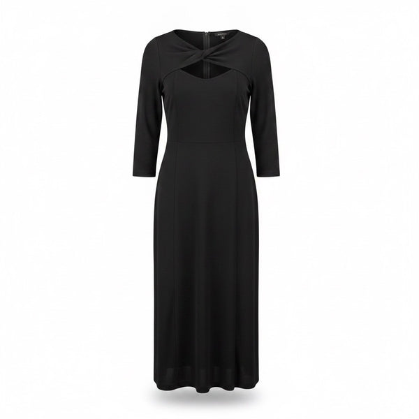 Lane Bryant Womens Black Midi Dress With Knot Front Size 18