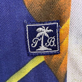 Tommy Bahama Mens Navy Hawaiian Button-Down Shirt Palm Leaf Pattern Size L
