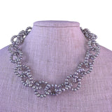 Honora Womens Gray Faux Pearl Necklace & Earring Set With Metal Accents