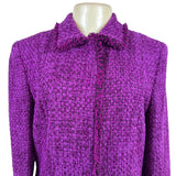 Dana Buchman Womens Purple Boucle Skirt Suit Set Size 10/12