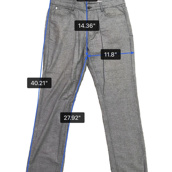 Ben Sherman Mens Gray Stretch Cotton Pants Plaid Regular Fit Size 34W X 32L