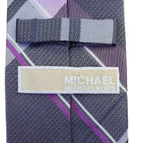 Michael Kors Mens Blue & Purple Plaid Silk Blend Neck Tie Elegant Business Style