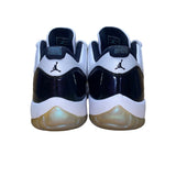 Air Jordan Men’s White & Emerald Green Patent Leather Low Top Sneakers Sz 12