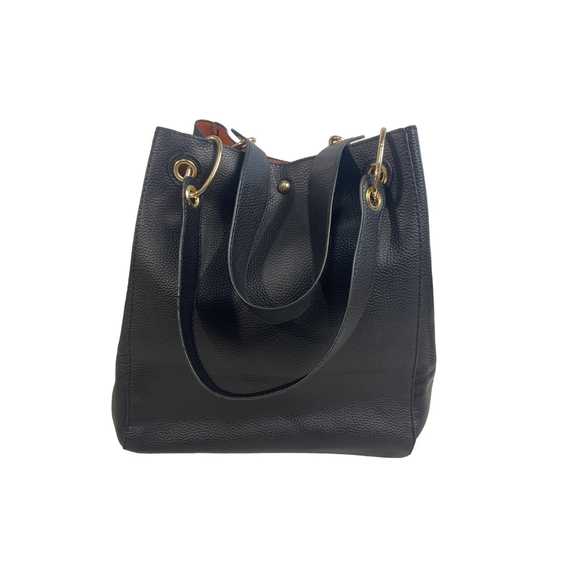 Shein Women’s Faux Leather Black and Brown Tote Shoulder Bag Wallet Bucket Style