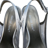 David Tate Women’s Silver Satin Slingback Bow Accent Peep-Toe Heels Size 6.5M