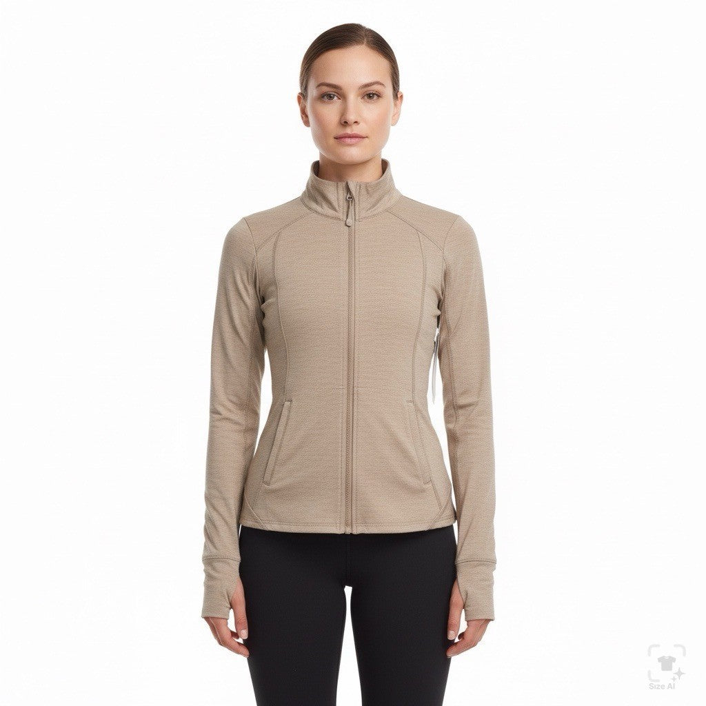 Gottex Women’s Taupe Full-Zip Long Sleeve Lightweight Sweater Size S - New