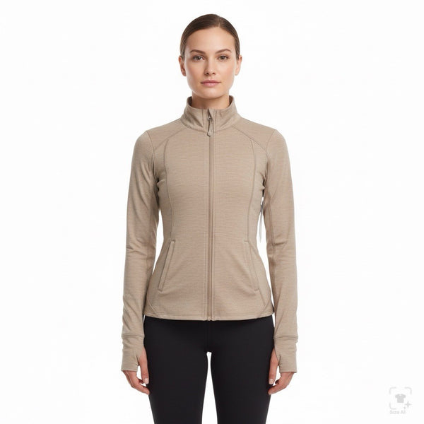 Gottex Women’s Taupe Full-Zip Long Sleeve Lightweight Sweater Size S - New