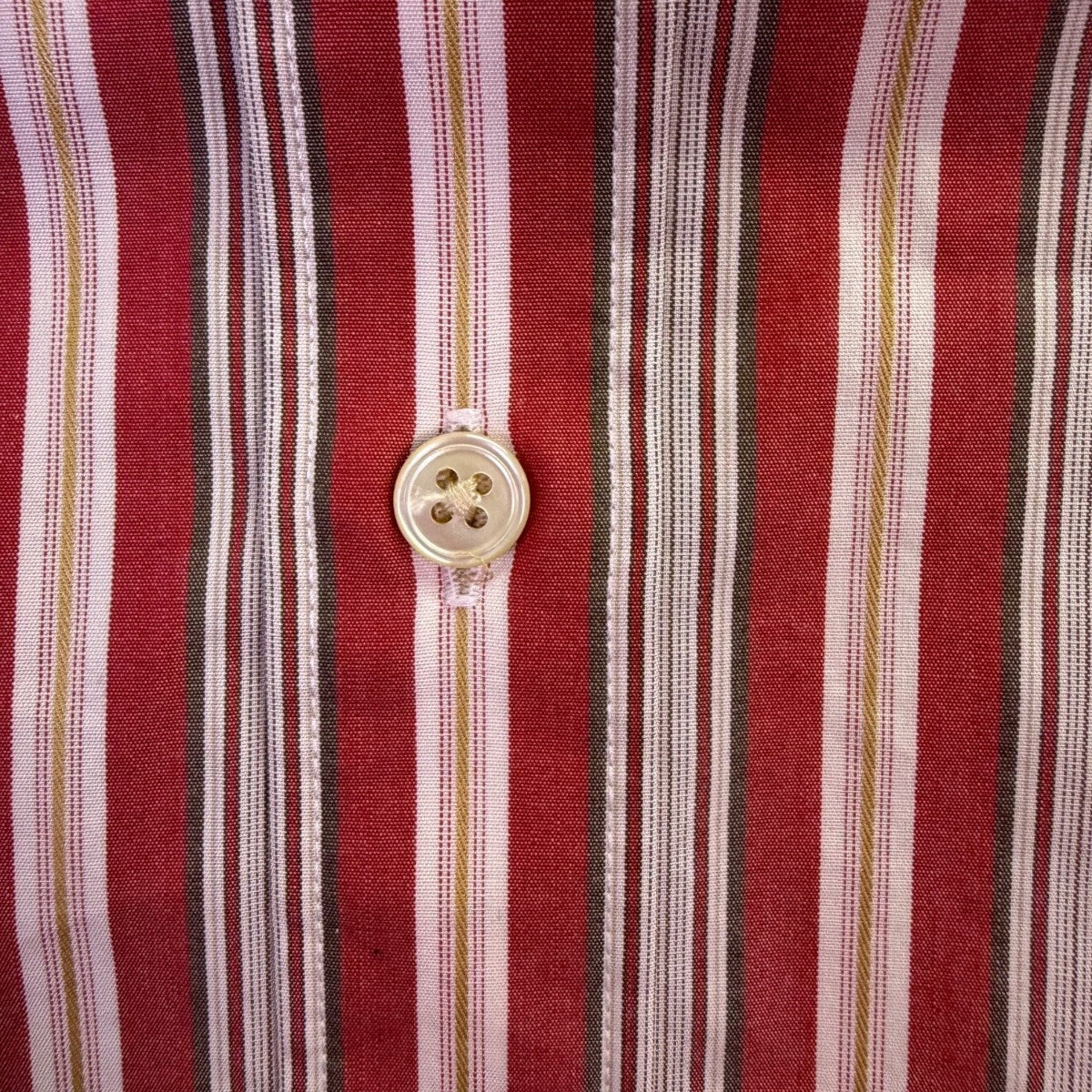 Faconnable Mens Red & White Cotton Striped Long Sleeve Button-Up Shirt Size XL