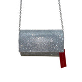 Kelly & Katie Women’s Silver Crystal Rhinestone Chain Strap Evening Clutch