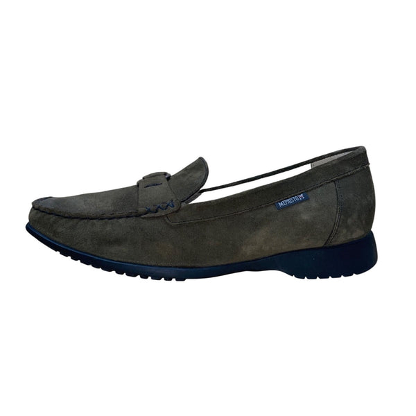 Mephisto Women’s Dark Green Suede Cool-Air Technology Slip-On Loafers Size 9.5US