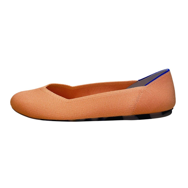 Rothys Women’s Orange Knit Round The Daily Flat Shoes Size W12