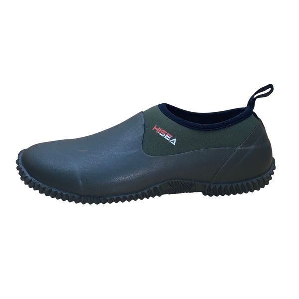 Hisea Men’s Green Rubber Waterproof Rain Garden Slip-On Shoes Size 8