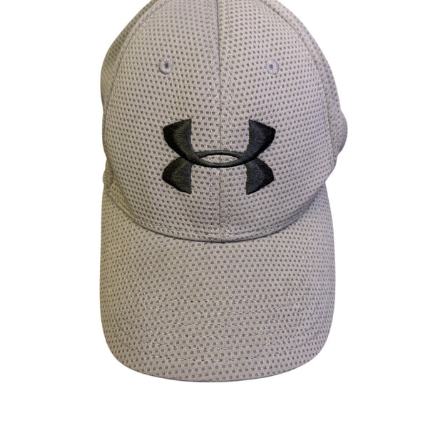 Under Armour Unisex Gray Stretch Fit Baseball Cap Embroidered Logo Sz MD/LG