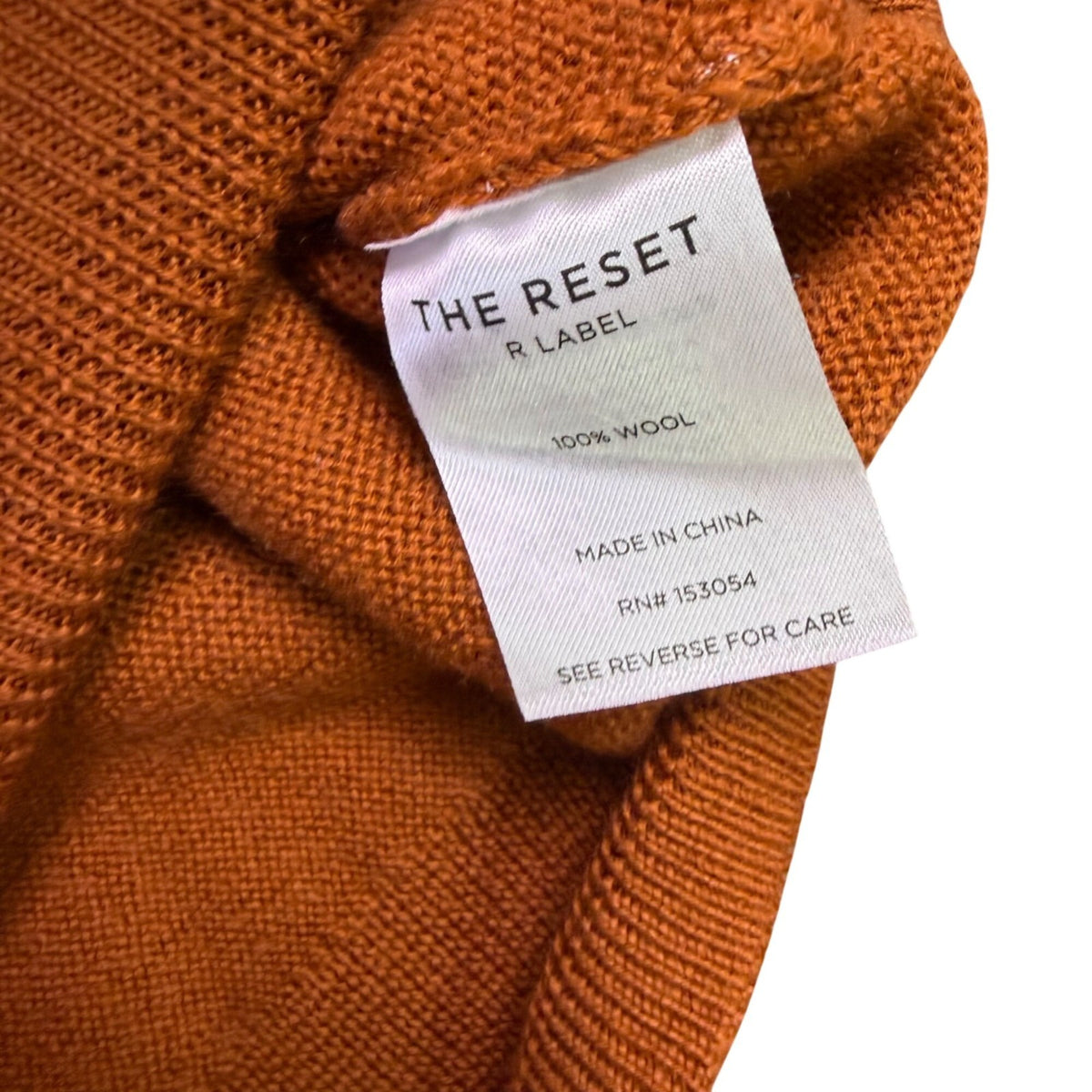 The Reset Womens Rust Wool Knit Short Sleeve Sweater Stylish Size XS