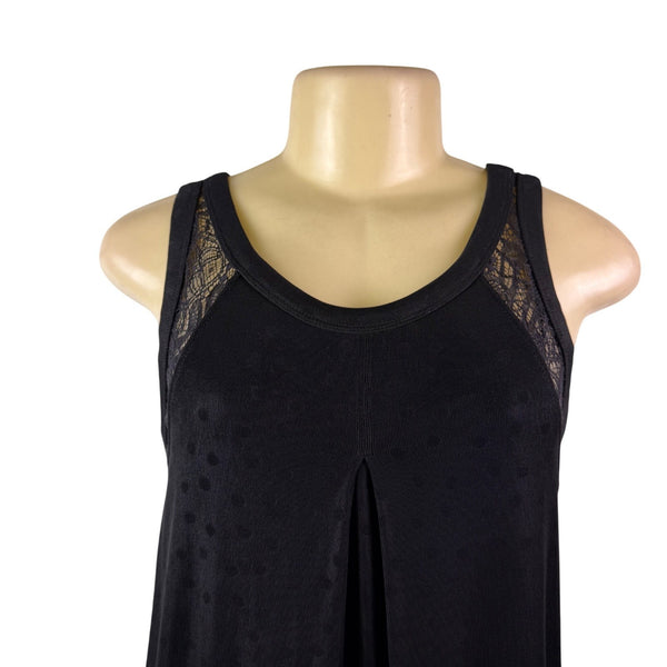 Free People Womens Black Sleeveless Drop Waist Dress Flared Hem Sz S