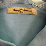 Tommy Bahama Mens Blue 100% Silk Short Sleeve Shirt Button Front Sz XL - New