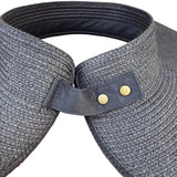Shade & Shore Womens Black Straw Adjustable Wide Brim Visor Sun Hat