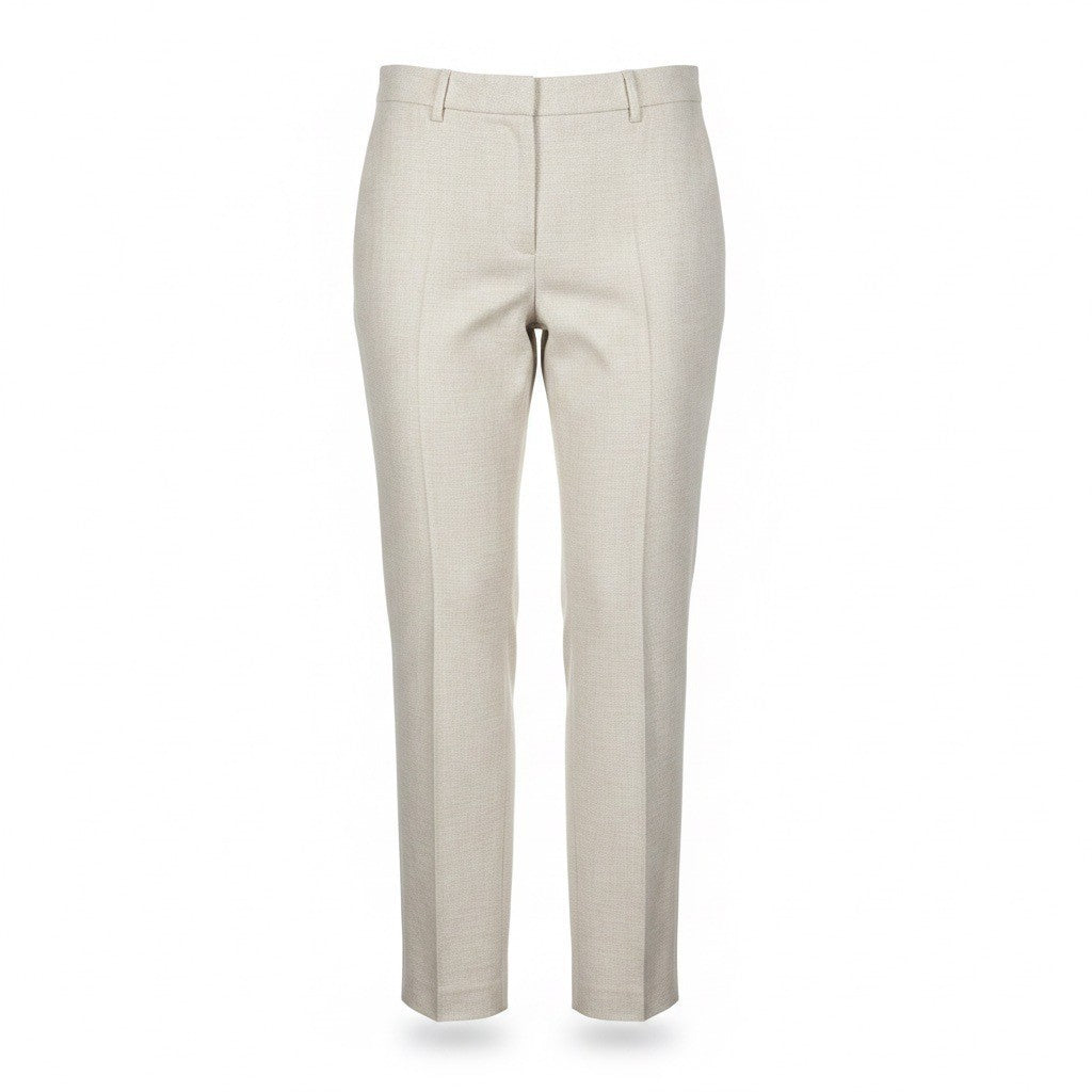 Ann Taylor Womens Beige Cotton Viscose Blend Petite Curvy Fit Pants Size 8P