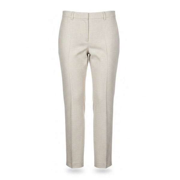 Ann Taylor Womens Beige Cotton Viscose Blend Petite Curvy Fit Pants Size 8P