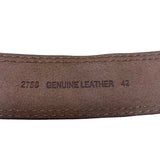Genuine Leather Mens Brown Belt With Silver Buckle Casual Accessory Sz 49