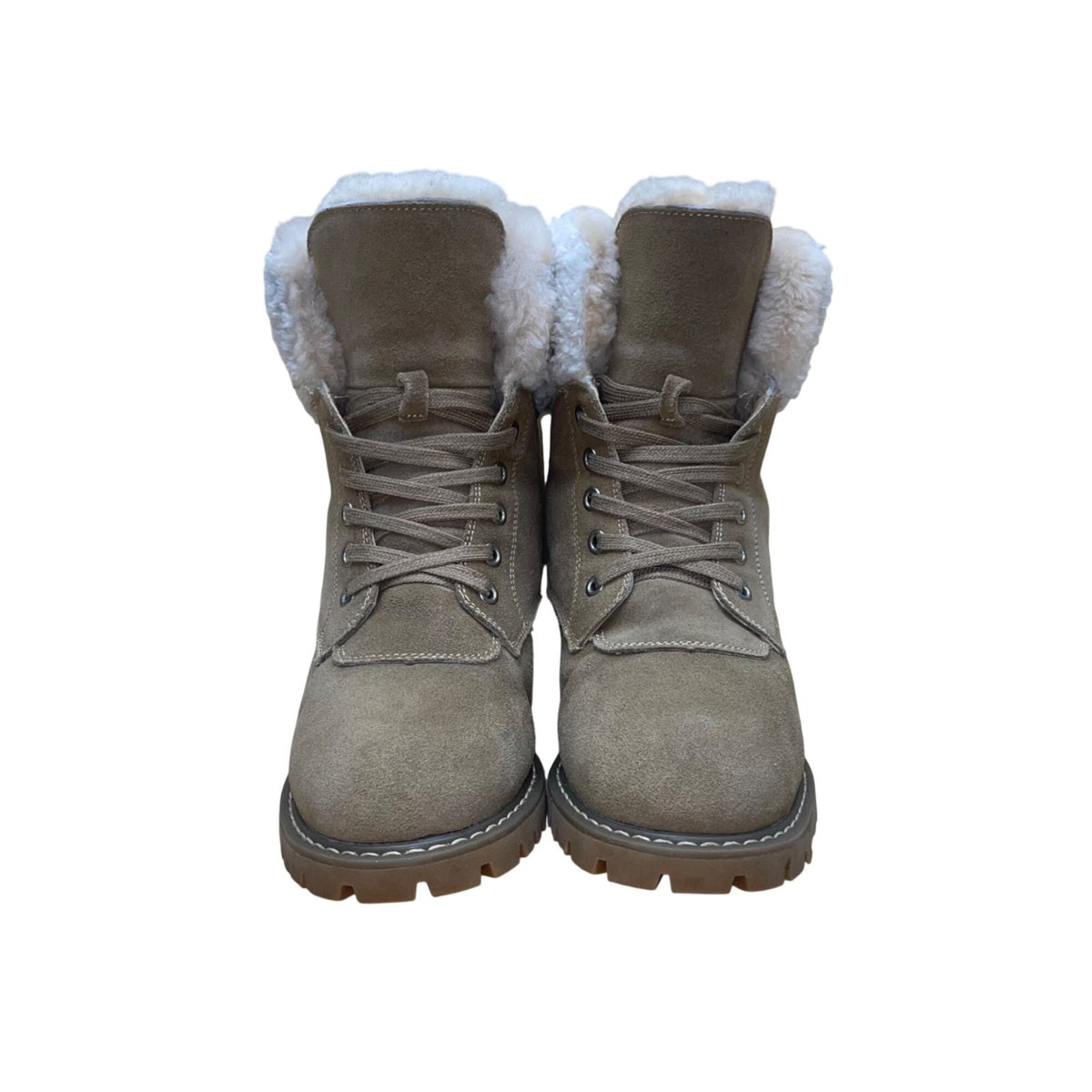 UGG Australian Shepherd Women’s Brown Suede & White Wool Mina Boots Size M6/L7