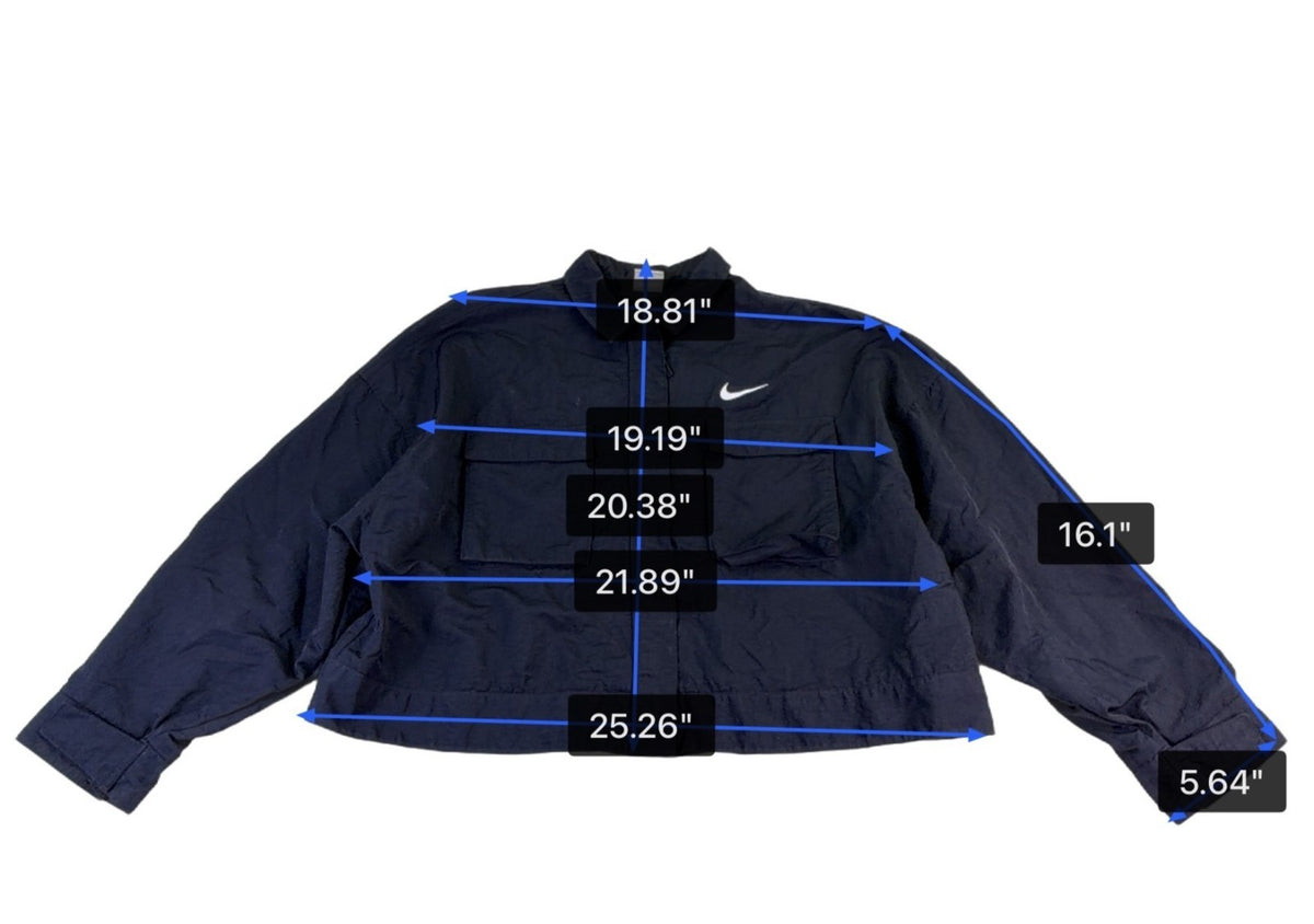 Nike Womens Black Jacket Cropped Utility Pockets Size L