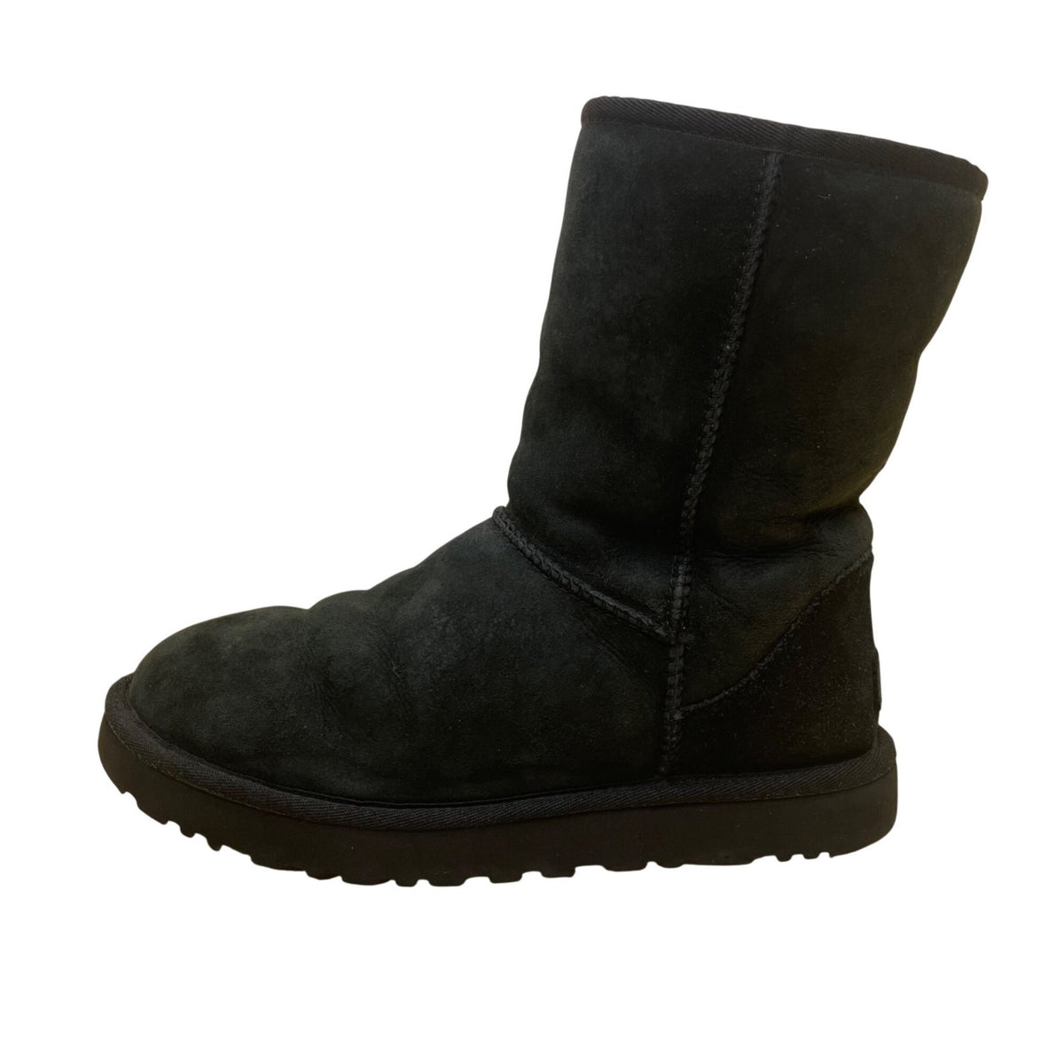 Ugg Women’s Black Suede Sheepskin-Lined Mid-Calf Winter Wear Boots Size 9