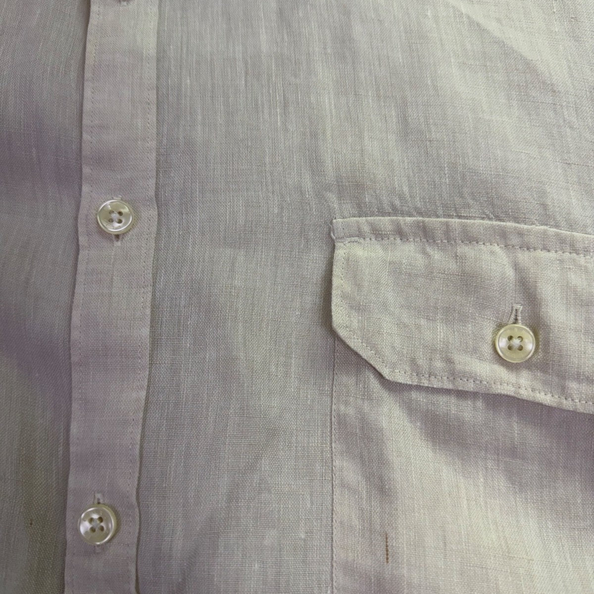 Perry Ellis Mens White Linen Button-Up Shirt Long Sleeve Sz XL