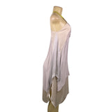 Rebecca Taylor Gray & Cream Silk Sleeveless Crochet Detail Flowy Dress Sz 2