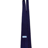 Paul Fredrick Mens Blue & Burgundy Silk Necktie Checkered Woven Hand Sewn