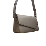 Wera Women’s Gray Leather Envelope Flap Adjustable Strap Compact Crossbody Bag