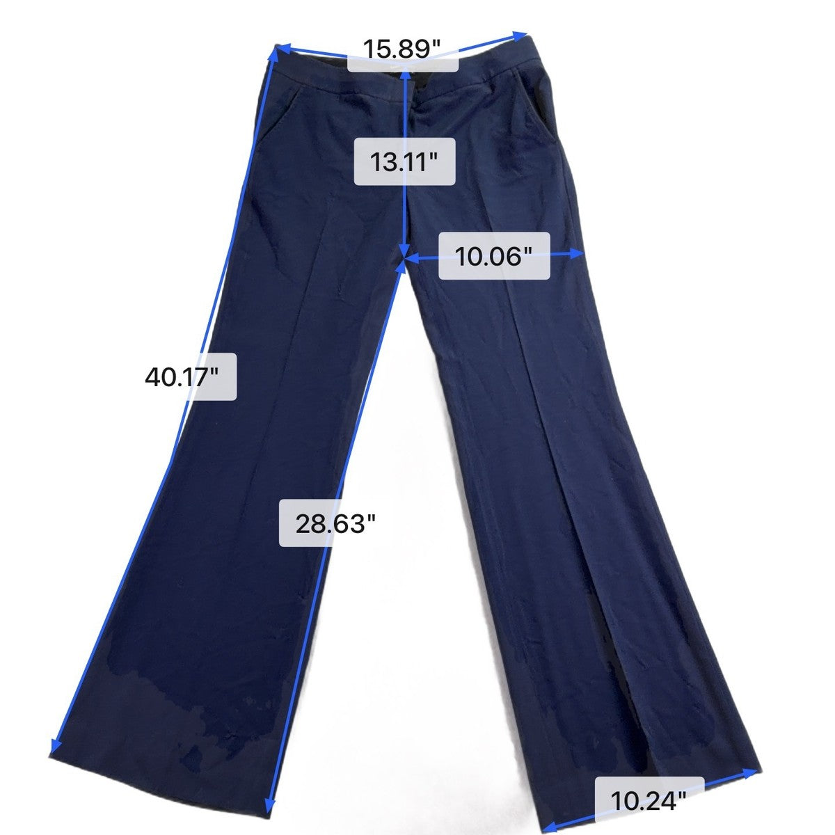 BCBGMaxAzria Womens Navy Flared Dress Pants Size 8